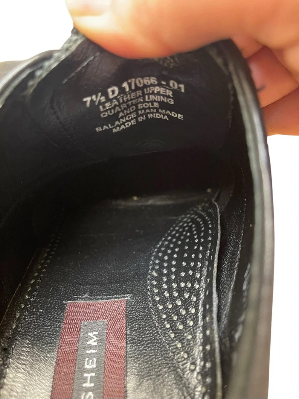 Florsheim Hamilton Black Leather Wingtip Brogue Oxford Dress Shoes 7.5 D